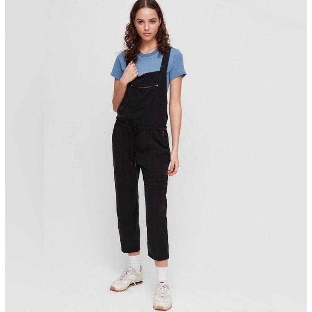 Wilfred Free Overalls Womens S Jumpsuit Anorak Drawstring Waist Boho Faded Black
